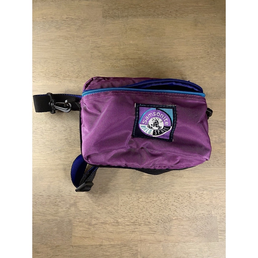 Samsonite World Sport Vintage 90s Purple Teal Crossbody Bag